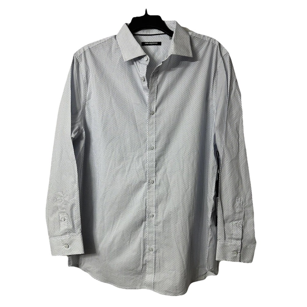 NWT Karl Lagerfeld Paris Mens Long Sleeve Button Front Stretch Casual Shirt XL